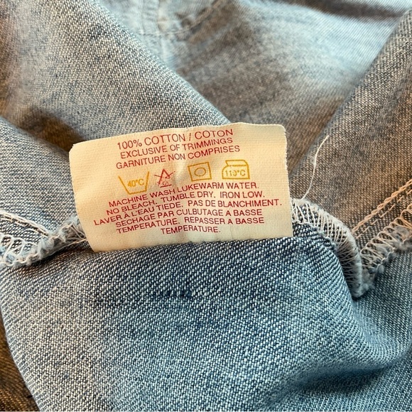 Vintage Denim Sleeveless Maxi Dress Jeans Button Down Fitted Size M - Picture 9 of 12